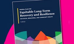 A book with the title 'equitable long term recovery and resilience'.